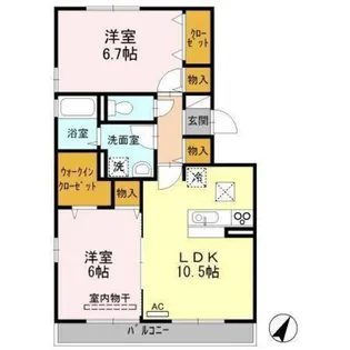 パティオにしはら【1階】の間取り