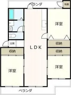 スプレッドランドA棟【3階】の間取り