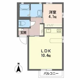 ぱれすよつやA【1階】の間取り
