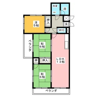 ウエストシティ小坂【1階】の間取り
