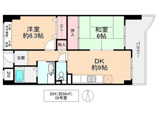 エバーグリーン鶴見【8階】の間取り