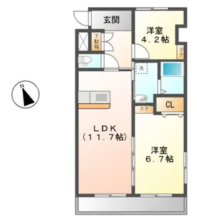フォルトゥーナ浄水【2階】の間取り