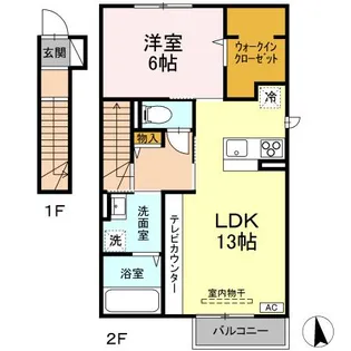 D ROOM大館町【2階】の間取り