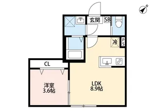 Contel湊町【1階】の間取り