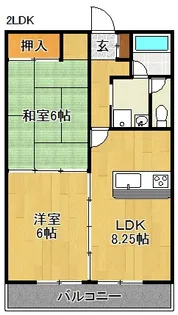 金田マンションゆきら A【2階】の間取り