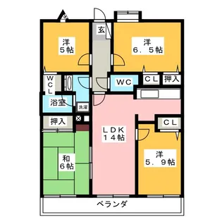 ダイアパレス鵜の森公園西【3階】の間取り