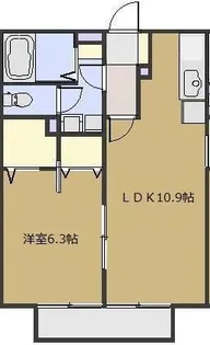 シャンブル ヴィッツ【1階】の間取り
