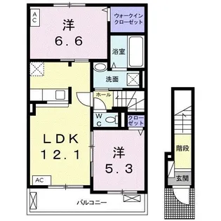 メロウ クレメントC【2階】の間取り