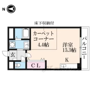 グランレーヴ東生駒【2階】の間取り