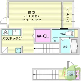 ヒルサイドハウス【2階】の間取り