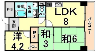 尼崎アーバンコンフォート【2階】の間取り