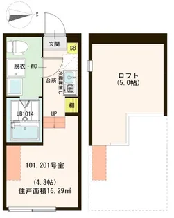 ハーモニーテラス一ツ家【1階】の間取り