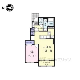 ラーンドゥイシ【1階】の間取り