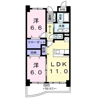 アンソレイユ【2階】の間取り