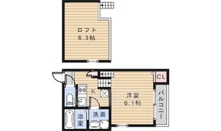 ハーモニーテラス上池田【2階】の間取り