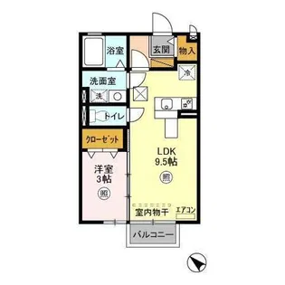 シャルムプランタンA【1階】の間取り