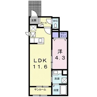 ライズコート RK【1階】の間取り