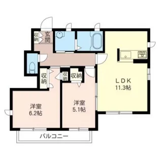 ディアコート・パルC【1階】の間取り