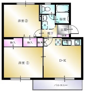 多賀台ヒルズマンションB【3階】の間取り