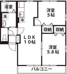 ラフィネ山下【2階】の間取り