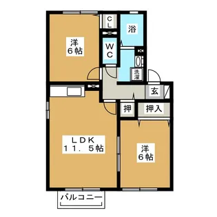 COMODO楠 B棟【2階】の間取り