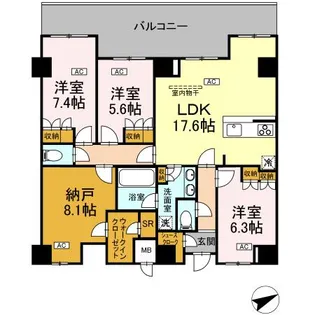 サンジョイアゼロ【8階】の間取り