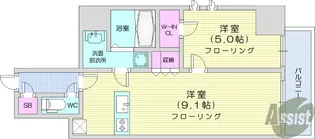 シーズンフラッツ青葉通一番町【8階】の間取り