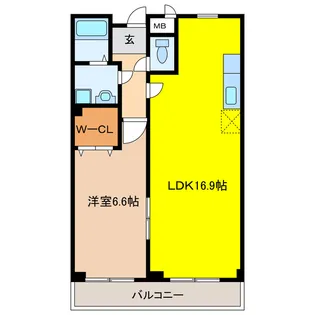 岐阜県大垣市福田町【マンション】の間取り