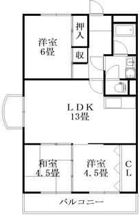 第1サニーハイツ【4階】の間取り