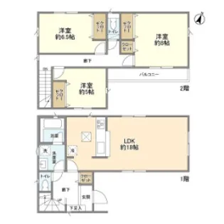 埼玉県新座市新堀1【一戸建】の間取り