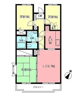原当麻Mハイツ【4階】の間取り