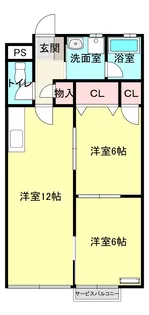 ハイツK2 β【2階】の間取り