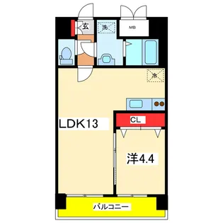 スカイオン本町【4階】の間取り