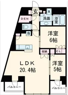 ブリリアイスト池尻大橋【4階】の間取り