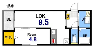 アドバンス矢野西 A棟【1階】の間取り