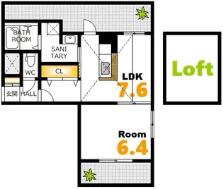 広島県広島市中区河原町【マンション】の間取り