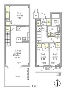 アジールコート都立大学【1階】の間取り