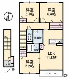 メゾン エル ソニド【1階】の間取り