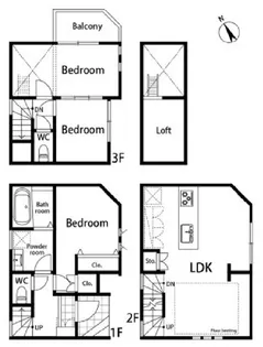 東京都品川区上大崎1【一戸建】の間取り