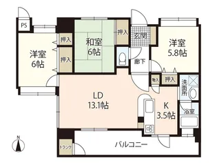 フローレンス戸坂中町(204)【2階】の間取り