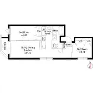 グランパセオ代々木上原II【2階】の間取り