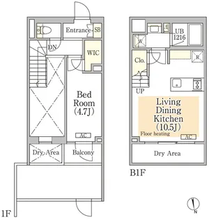 IPSE神楽坂(イプセ神楽坂)【1階】の間取り