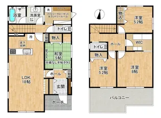 茨城県つくば市下河原崎【一戸建】の間取り