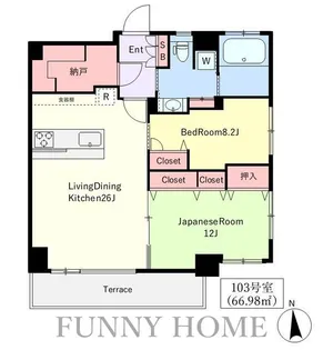 ラピス世田谷【1階】の間取り