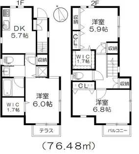 東京都江戸川区平井2【一戸建】の間取り