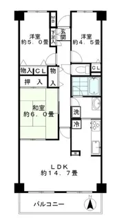 東京都江東区北砂1【マンション】の間取り