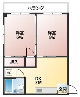 大久保ハイツ【2階】の間取り