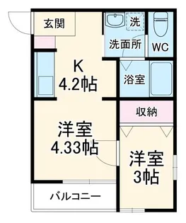 スカイブルーコート【2階】の間取り