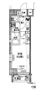 ルフレプレミアム神楽坂【4階】の間取り