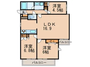 アビタ覚王山【1階】の間取り